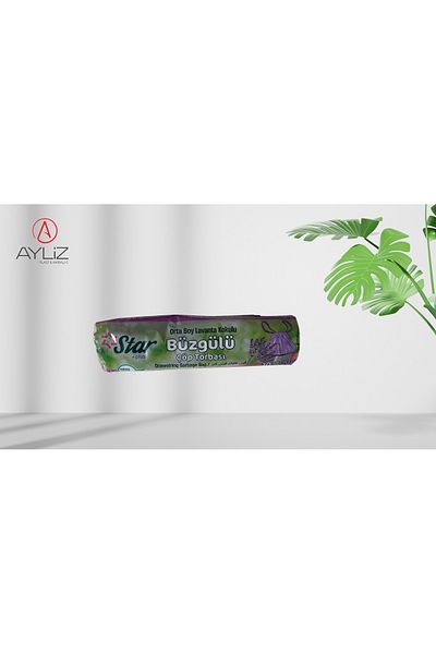 Ayliz Plast & Ambalaj Drawstring Scented Garbage Bag Medium Size 55x60 1 Roll Total 10 Pieces