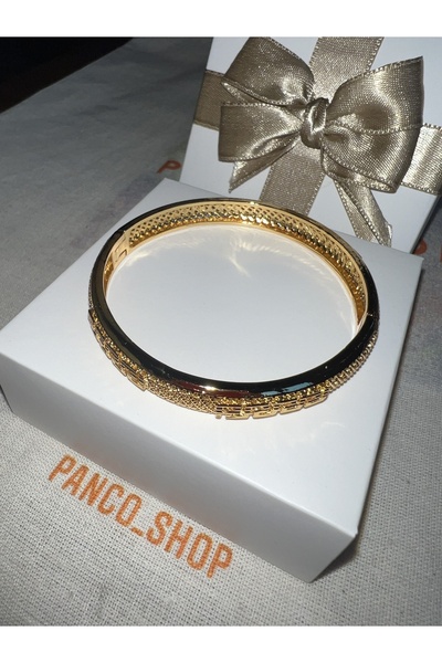 PANCO SHOP ACCESSORIES JEWELRY Altın Kaplama Paslanmaz Çelik Bilezik Düğün / Nikah Özel Gün Için Altın Bilezik Görünümü Kelepçe Şık