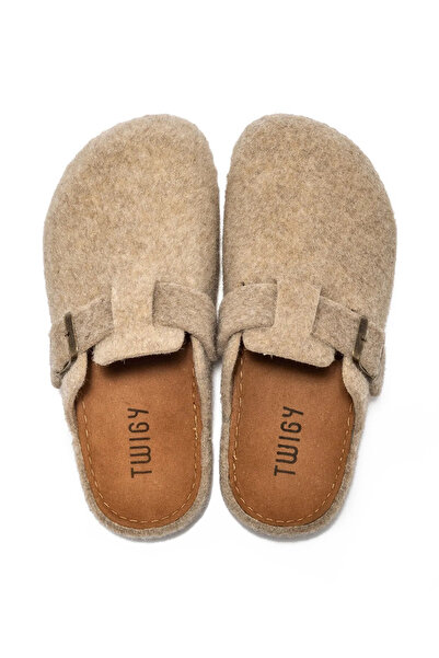 Twigy Papuci de casă din pâslă pentru femei Tuana Beige Aa0194