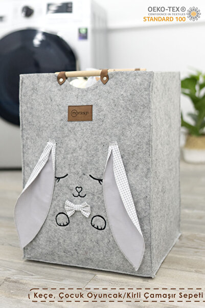 mordesign Keçe Çocuk Oyuncak/Kirli Çamaşır Depolama Sepeti, Çok Amaçlı Saklama Sepeti, Morbunny Serisi