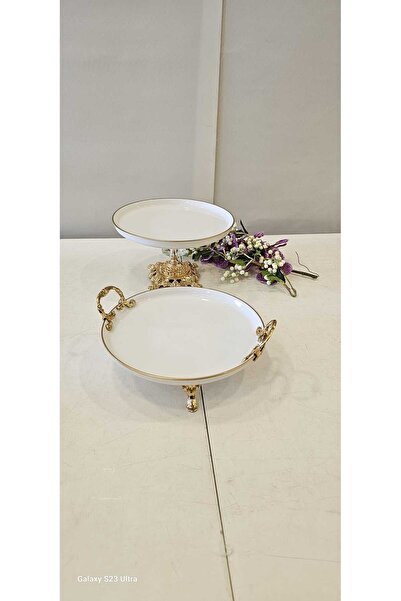 MaviDamla 2.Part Footed Porcelain Presentation Holder Gold