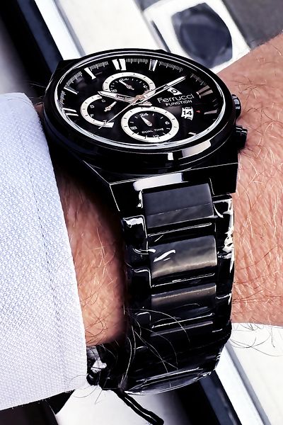 Ferrucci Function Steel Cord Black Men's Wrist Watch Bracelet Gift Agr800