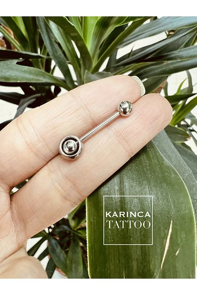 Karınca Piercing Playable Ball Piercing Surgical Steel Tongue Piercing (Ant Tattoo)