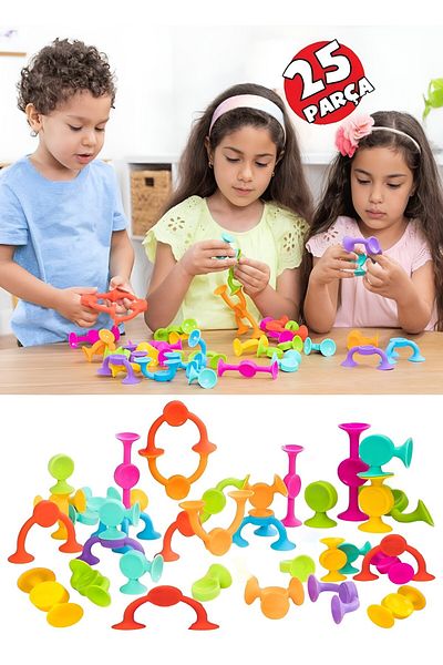 Ax Axentia Vacuum Molecule with Suction Cup 25 Pieces Building Blocks Fidget Sensory Educational Toy Bultak