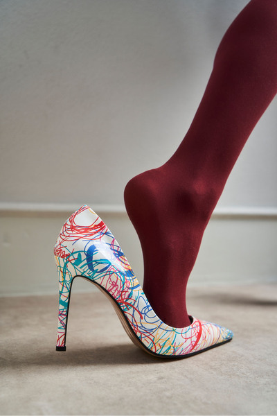 NİŞANTAŞI SHOES Dámské jehlové boty Legend White Matte Pointed Toe