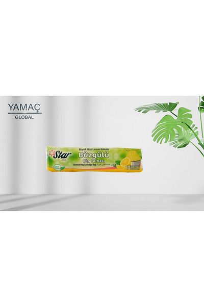 YAMAÇ GLOBAL lemon Scented Drawstring GarBage Bag - large Size Home Office 65x70 Cm 1 piece