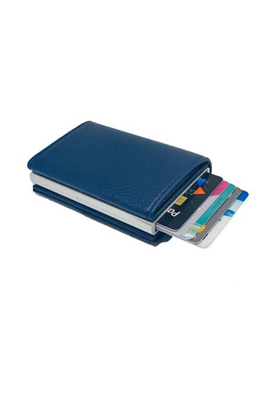 Walle's Polo Vivaldi Rfid Protected Men's Card Holder Wallet with Coin Eyes and Automatic Mechanism with Snap Fasteners