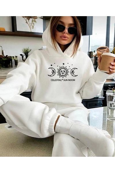 BENROMA Unisex Celestial Soon Moon Oversize Sweat - Printed