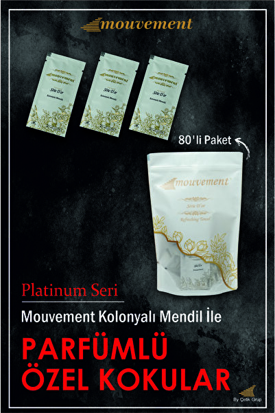MOUVEMENT 80 Adet - Kolonyalı Islak Mendil - Platinium Sêries D'or