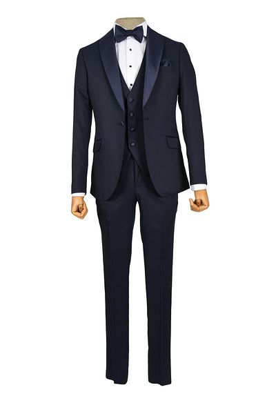 Cengiz İnler Cengiz Inler Eyelet Swallow Collar Single Button Groom Suit