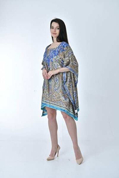 Gezgin tekstil ve aksesuar El Işlemeli Ipek Elbise Diz Hizasında (HAND EMBROIDERED SILK DRESS KNEE LENGTH)