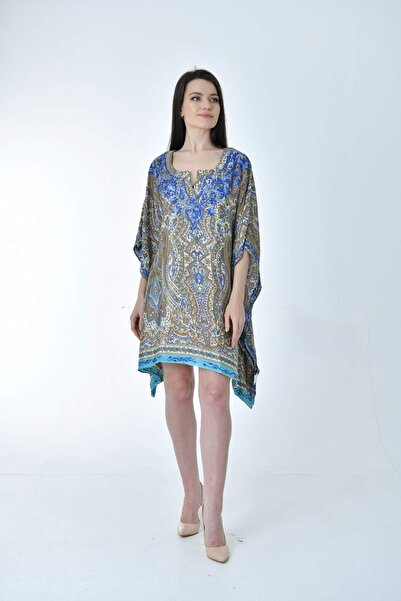 Gezgin tekstil ve aksesuar El Işlemeli Ipek Elbise Diz Hizasında (HAND EMBROIDERED SILK DRESS KNEE LENGTH)