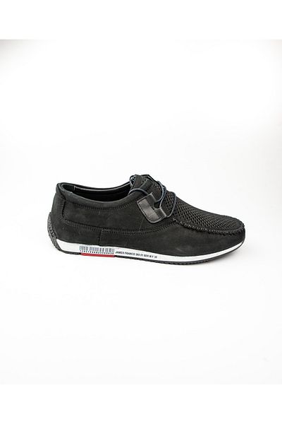 JAMES FRANCO Ανδρικά casual παπούτσια 5092 Μαύρα Nubuck Δερμάτινα
