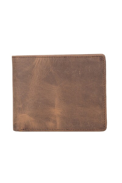 PLM Marky Leather Wallet and Card Holder, 10 Card Compartments, Antique Brown