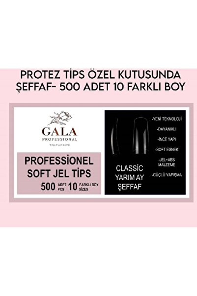 GALA Professional PROTEZ TİPS - KLASİK YARIM AY 500 LÜ ÖZEL KUTUSUNDA