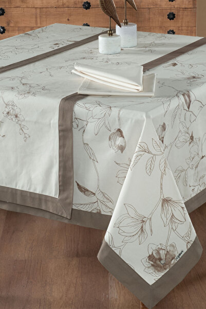 Sarev Zoe Bej %100 Pamuk Masa Örtüsü 160*240 cm