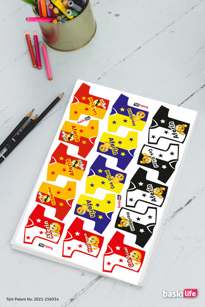 Baskı Life Takım Renkleri Ödev Etiket Sticker Öğretmen Aferin Harikasın Etike...