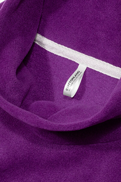 Cottonland Women's NATALIE Degaje Collar Polar Fleece Sweatshirt PURPLE