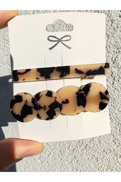 İLKYAZ ACCESSORY 2-piece mother of pearl look collet buckle set