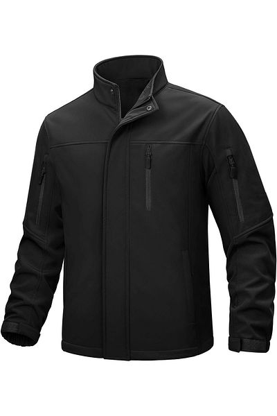 GHASSY CO. Ghassy Co. Jachetă softshell rezistentă la apă și vânt pentru bărbați, cu fleece în interior