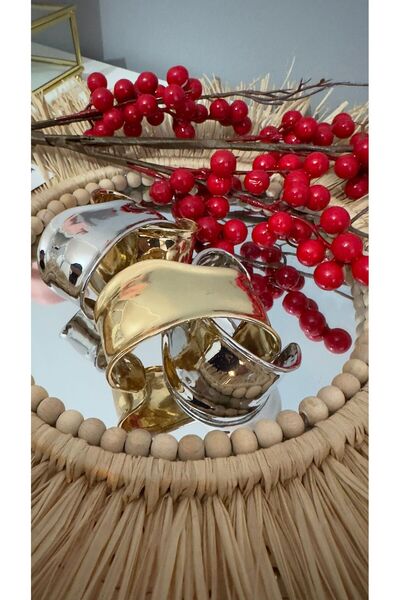 Alin Que Butik TIFF BONE CUFF THICK STEEL CLAMP