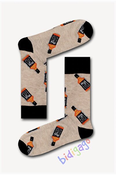 Bidigago Viski Desenli Renkli Unisex Çorap