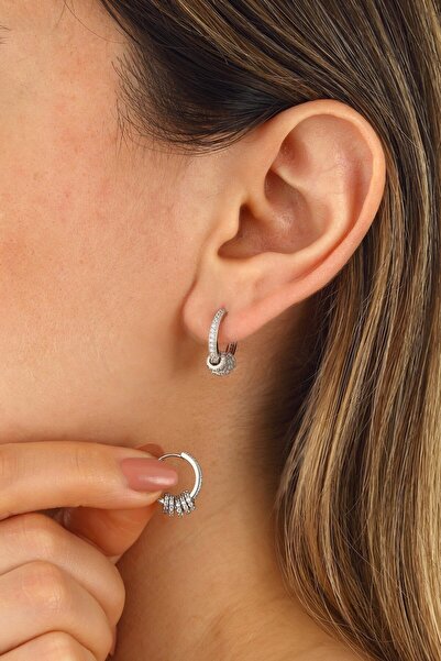 MySilvers 5 Halkalı Halka Küpe