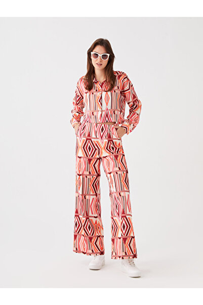 LC Waikiki Comfortable Patterned Satin Women's Trousers