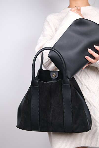 LuviShoes 175 fekete velúr női válltáska