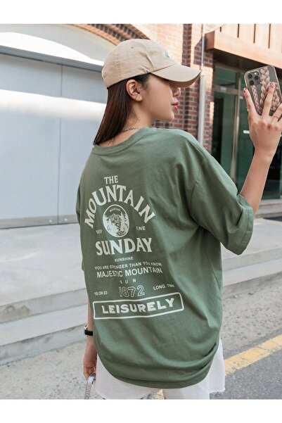 Adrift Ženska majica Green Mountain Oversize kroj okrugla kragna