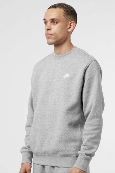 Nike Унисекс суитшърт с кръгъл капак Sportswear Club, унисекс суитшърт, сив