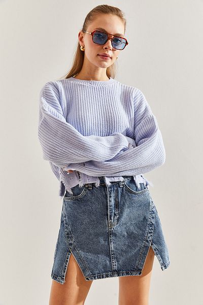 Bianco Lucci Pulover tricot împletit cu păr rupt de damă