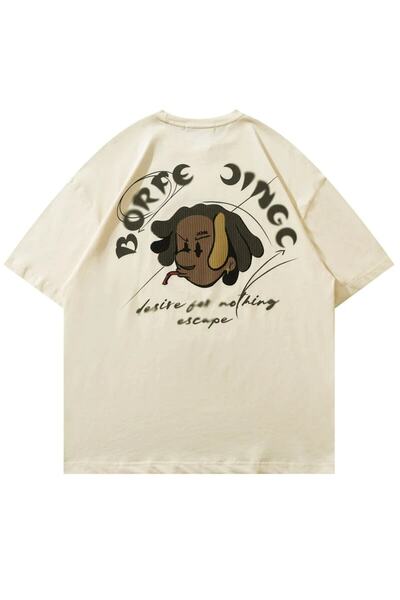 Tarzsokak Голяма мъжка тениска с кръгло деколте с щампа Borfeaux