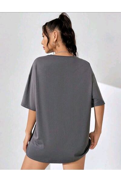 Adrift Γυναικείο μπλουζάκι Anthracite Motivation Oversize Crew Neck