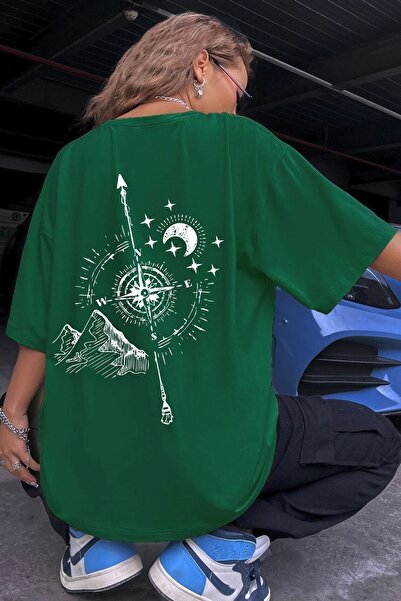 Adrift Uniseks Pusula Baskılı majica