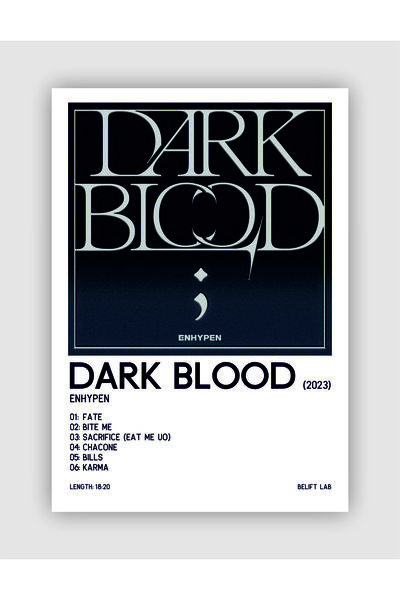 fırsatlar diyarı ENHYPEN Dark Blood K-pop Duvar Posteri - Duvar Dekoru - Kalın Kağıt - Çerçevesiz