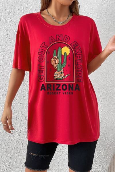 Adrift Unisex Arizona Štampano T-shirt