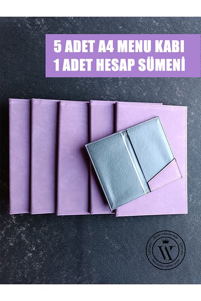 ViP GiFT 5pcs Artificial Leather Menu Container Food Menu Restaurant Cafe Hotel Menu A4 Purple 1pc Account Hymen Gift