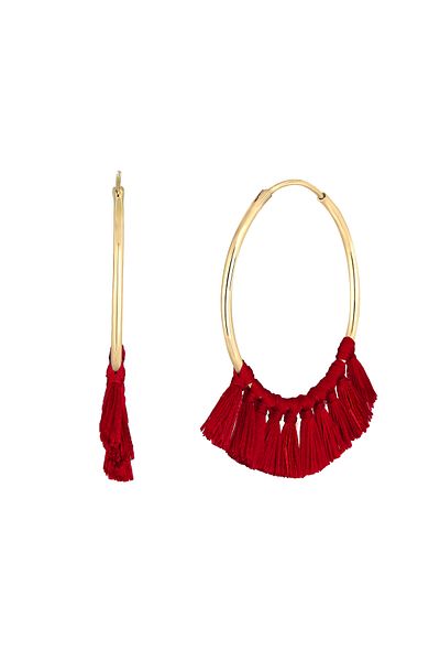 ELLI Ohrringe Creolen Quaste Quaste Festival Boho 925 Silber
