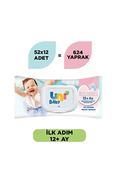 Uni Baby İlk Adım Islak Mendil 52 X 12 Adet (624 YAPRAK)