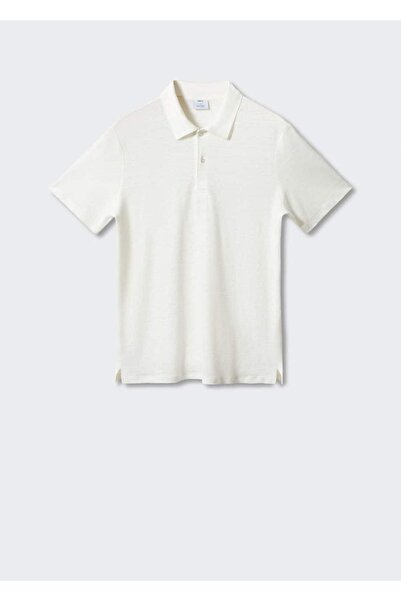 MANGO Man Приталена сорочка-поло з 100% льону