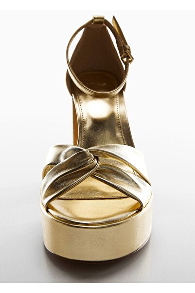 MANGO Woman Metallic heeled sandals