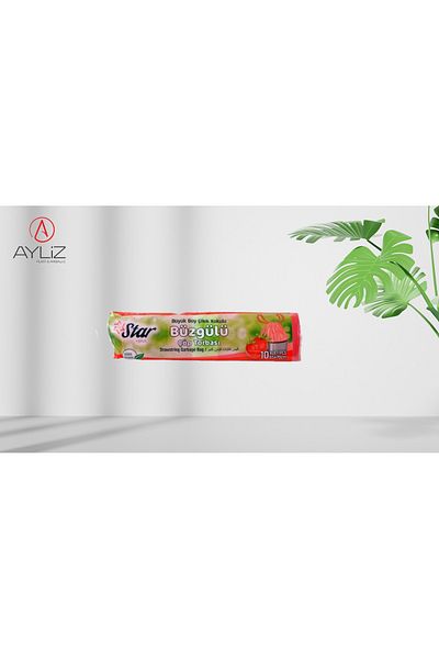 Ayliz Plast & Ambalaj Ayliz Plast&Packaging Drawstring Strawberry Scented Star Garbage Bag Large Size Home Office 65x70 Cm 1 Piece