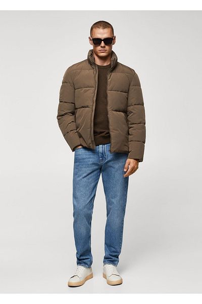 MANGO Man Pikowana kurtka Anorak - wodoodporna