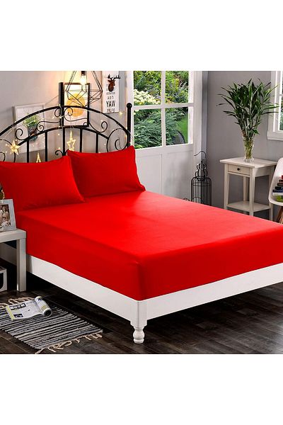 Zeren Home 100% Cotton Single Elastic Sheet + 1 Pillowcase