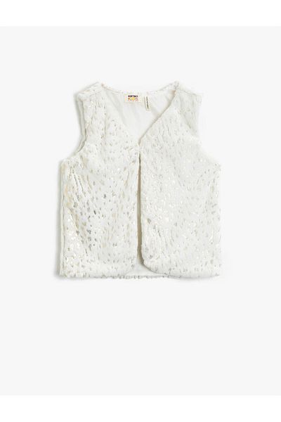 Koton V-Neck Patterned Vest