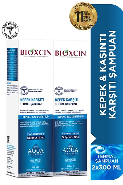 Bioxcin Aqua Thermal 2x300 Ml Anti-Dandruff Shampoo Set - Flaking Effect