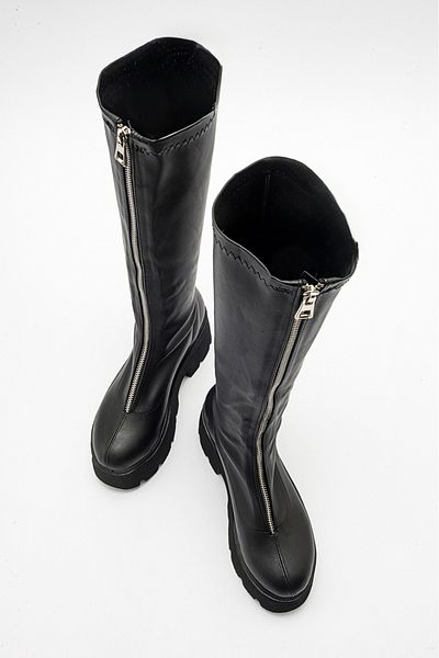 LuviShoes Dámské kozačky AMARONTE Black Stretch Thick Sole