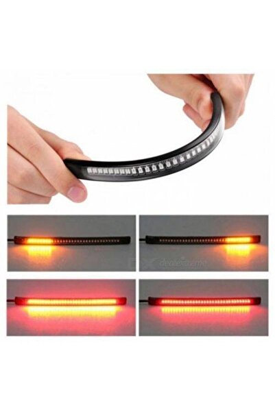 LEDONLİNE Motorsiklet Sinyal Stop Plaka Fren Lambası Esnek Şerit Led