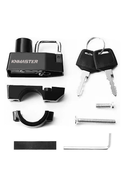 Knmaster Evrensel Motosiklet Kask Kilidi 22-26 mm Siyah